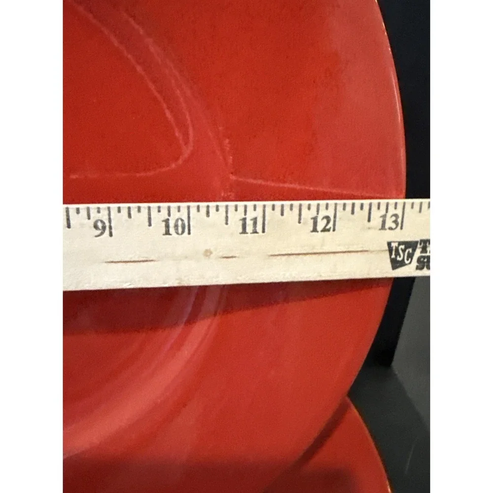 Pier 1 Earthenware‎ Red Charger Plate Platter Spain 13 Inch Holiday Set Of 2